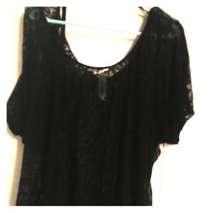 3x black sheer cheetah print blouse