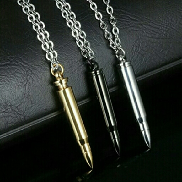 Bullet Pendant with Necklace - New in 3 colors - Picture 2 of 6