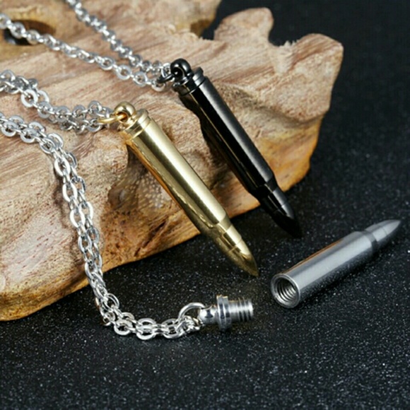 Bullet Pendant with Necklace - New in 3 colors - Picture 3 of 6