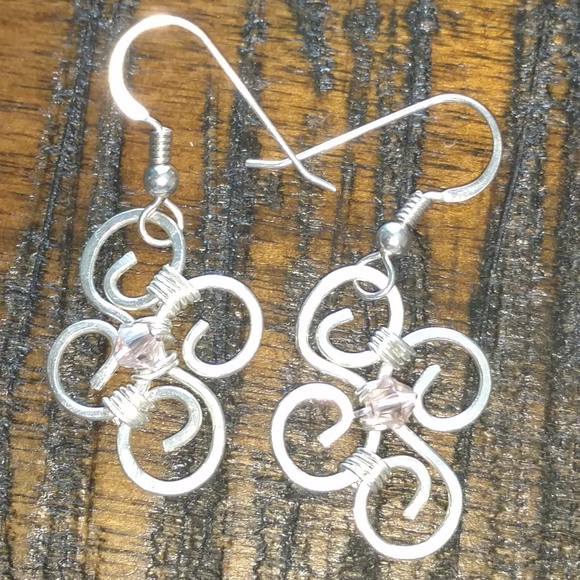 Sterling Silver & Swarovski Earrings Handmade - Picture 4 of 7