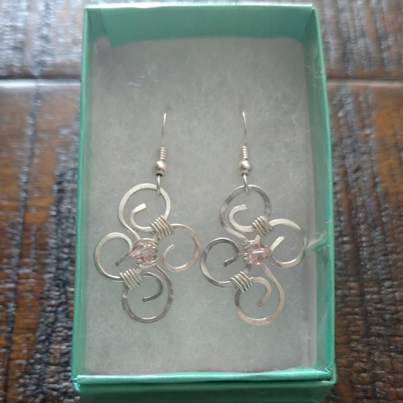 Sterling Silver & Swarovski Earrings Handmade - Picture 2 of 7