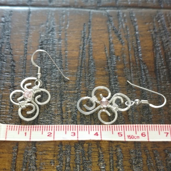 Sterling Silver & Swarovski Earrings Handmade - Picture 3 of 7