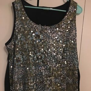 Cato size 3 tank with bling and cheetah print