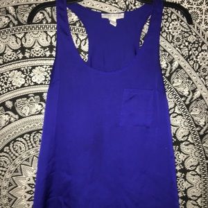 Blue silky tank top