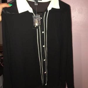 Black & cream blouse. Never worn. Tags