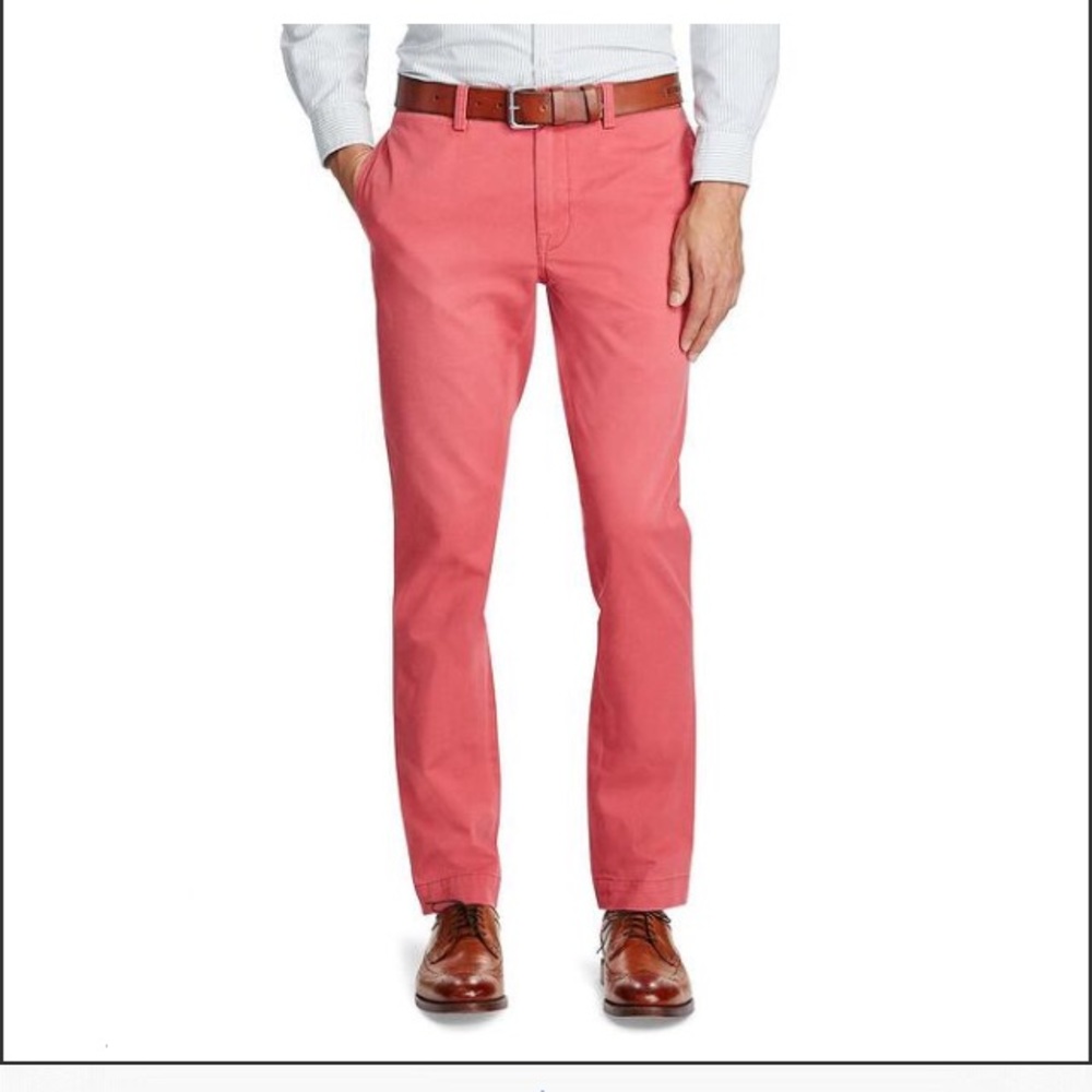Ralph Lauren Dessert Red slim fit Bedford pants
