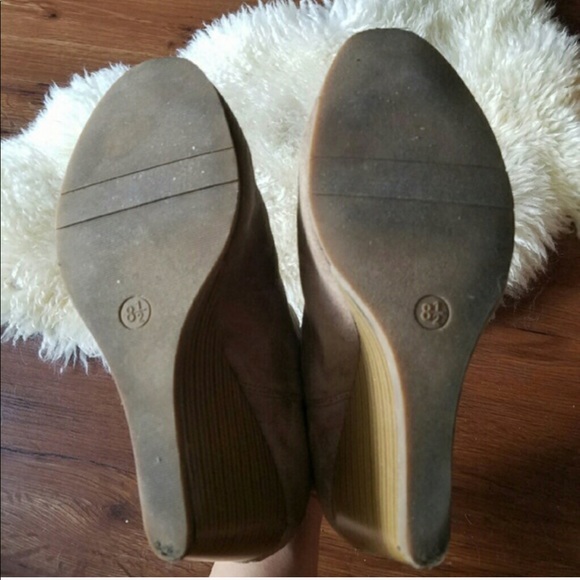 Taupe Wedge Ankle Booties - Picture 2 of 4