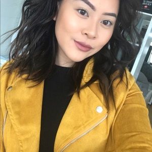 Faux suede yellow jacket