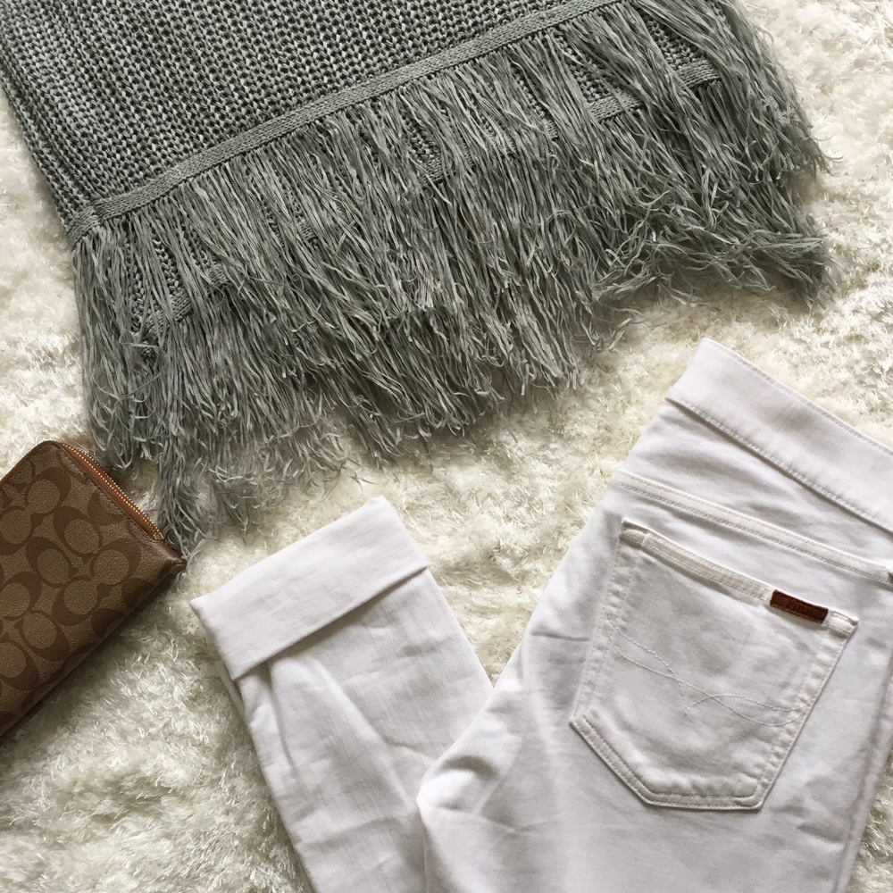 Ark & Co Gray Fringe Top