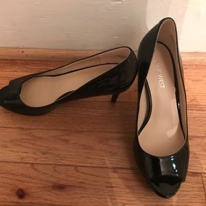 Nine West peep toe patent pumps
