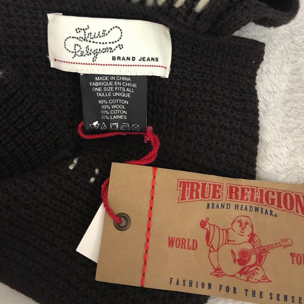 100% Authentic True Religion Ribbed Knit Scarf - Picture 5 of 6