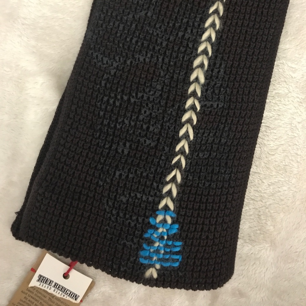 100% Authentic True Religion Ribbed Knit Scarf - Picture 6 of 6