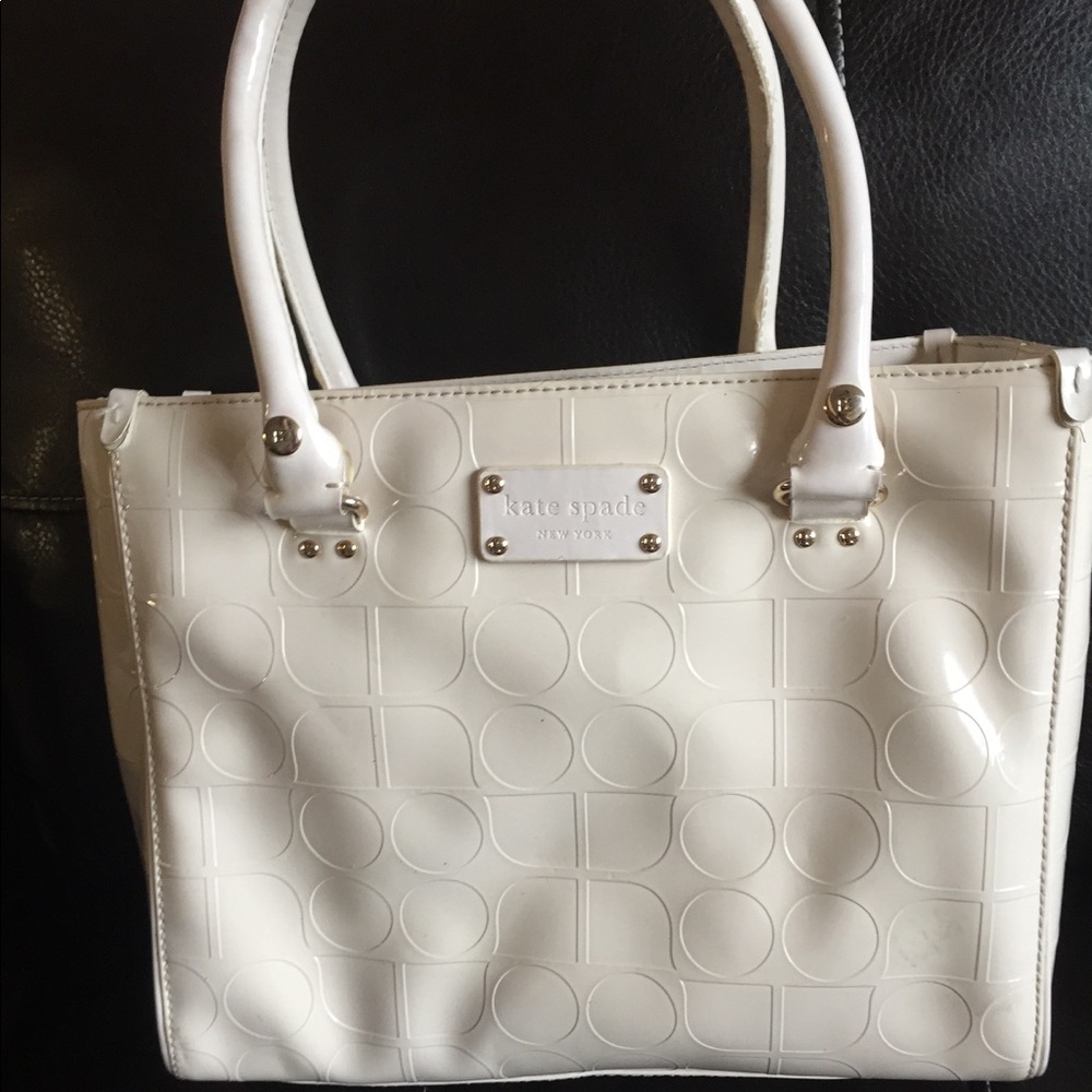 Kate Spade cream patent leather tote