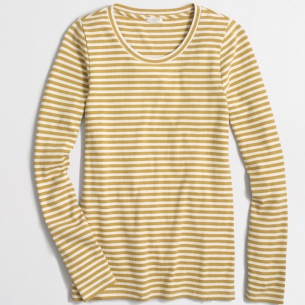 J.Crew stripped Rib knit long sleeve crew neck top