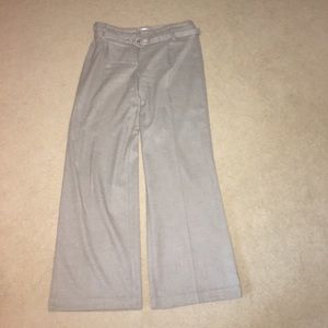 Gray wool pants with belt