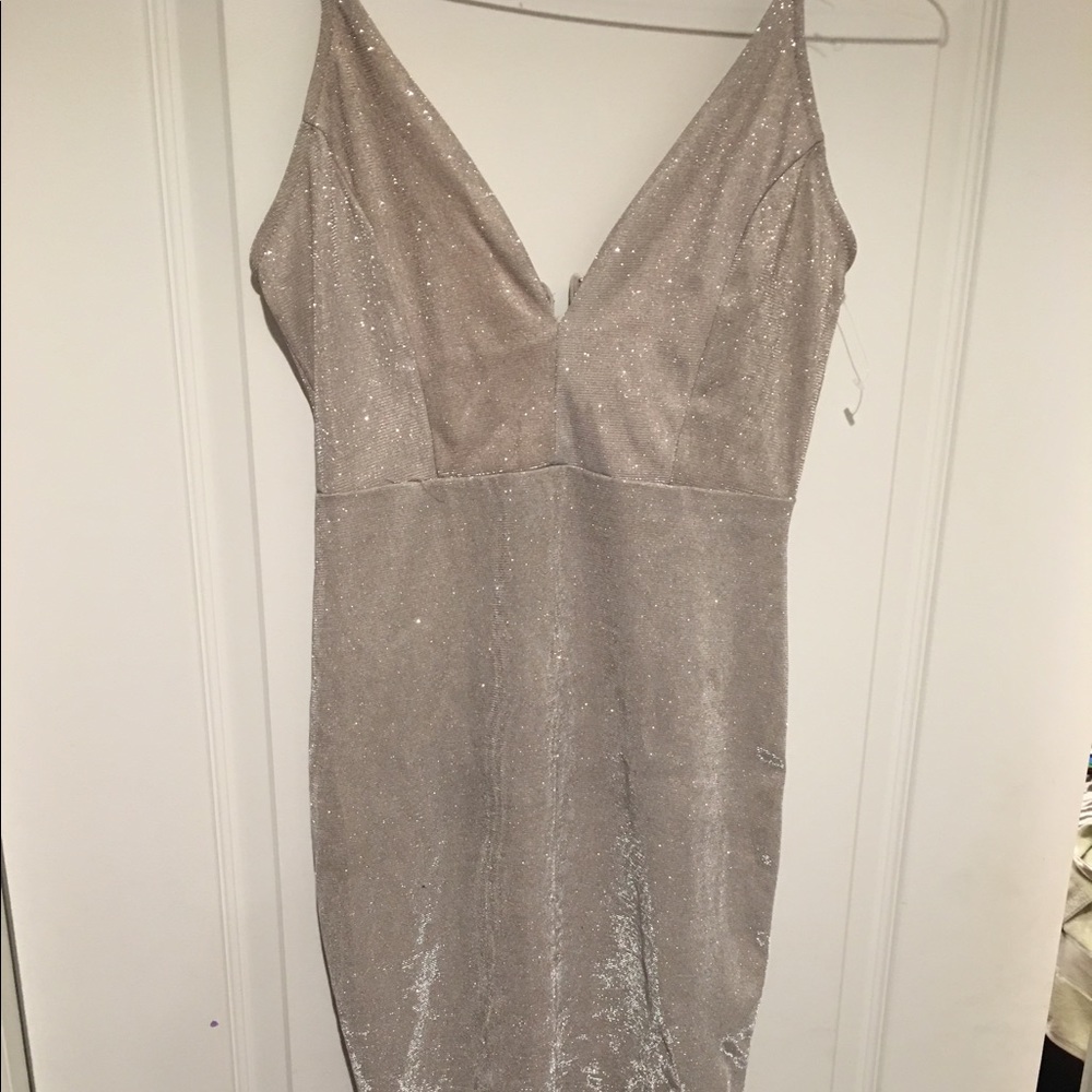Silver glitter dress