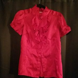 Red Ruffled Blouse