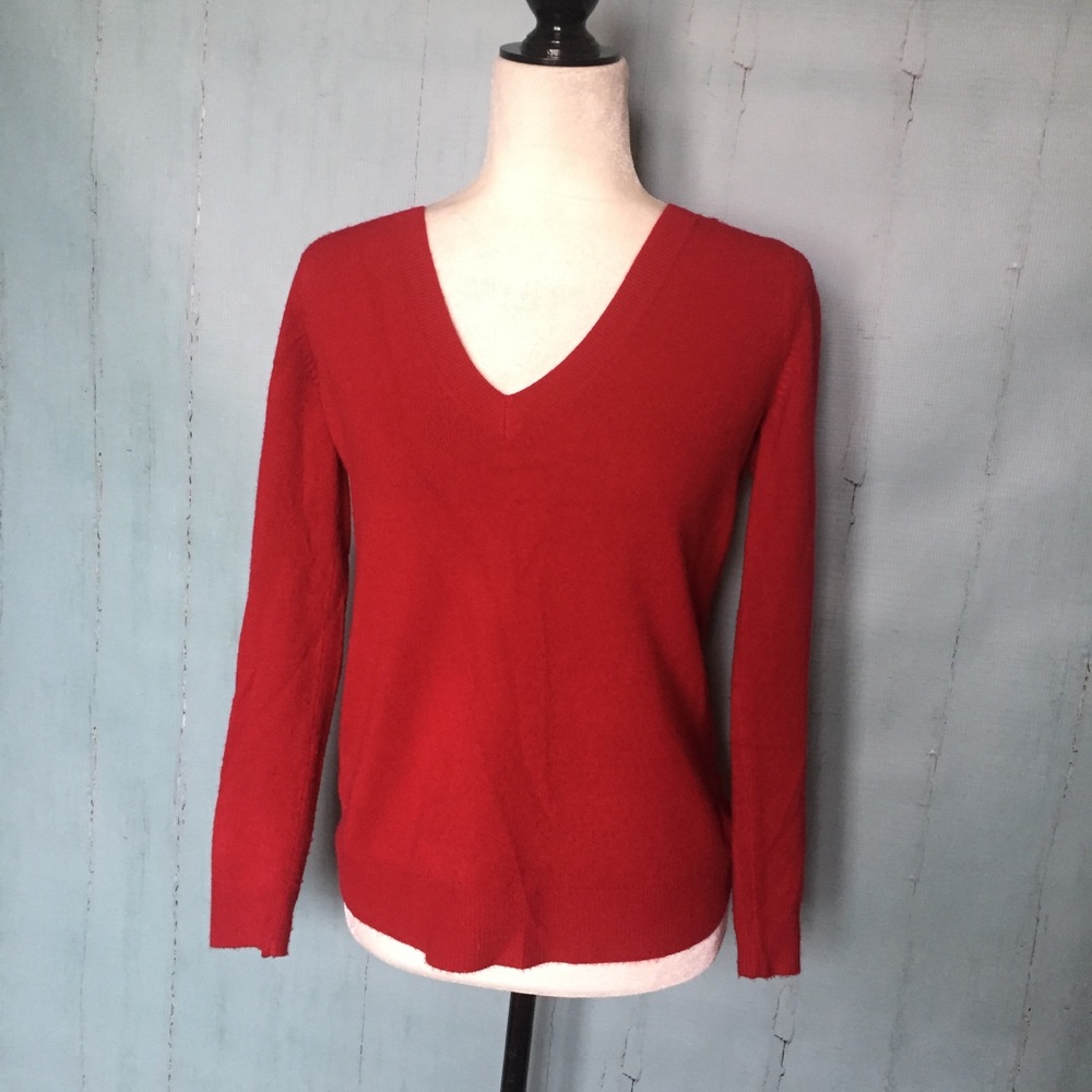 Red V-Neck Sweater