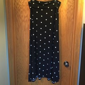 Lularoe maxi skirt. Sz large black with white dots