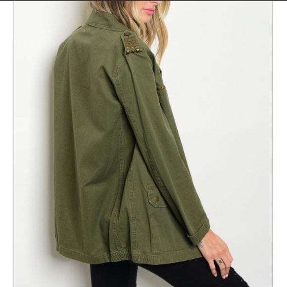 Small Olive military style jacket, small - Picture 2 of 2