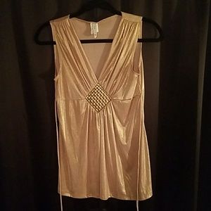 Shimmery Gold Blouse Size Small