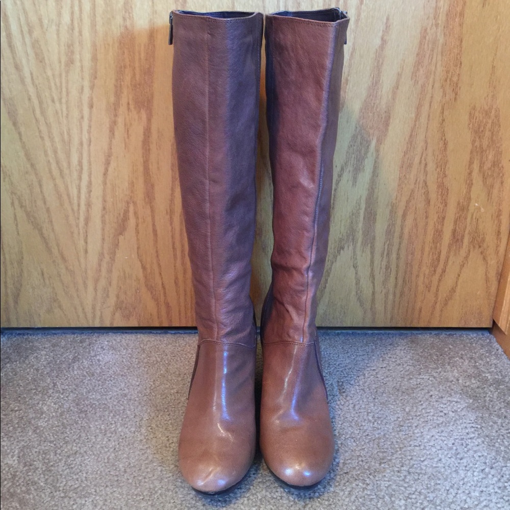 Kenneth Cole reaction wedge boots brown sz 9.5