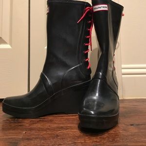 HUNTER wedge rain boots sz 8