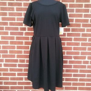 LuLaRoe Solid Black Amelia Dress Size 3XL NEW