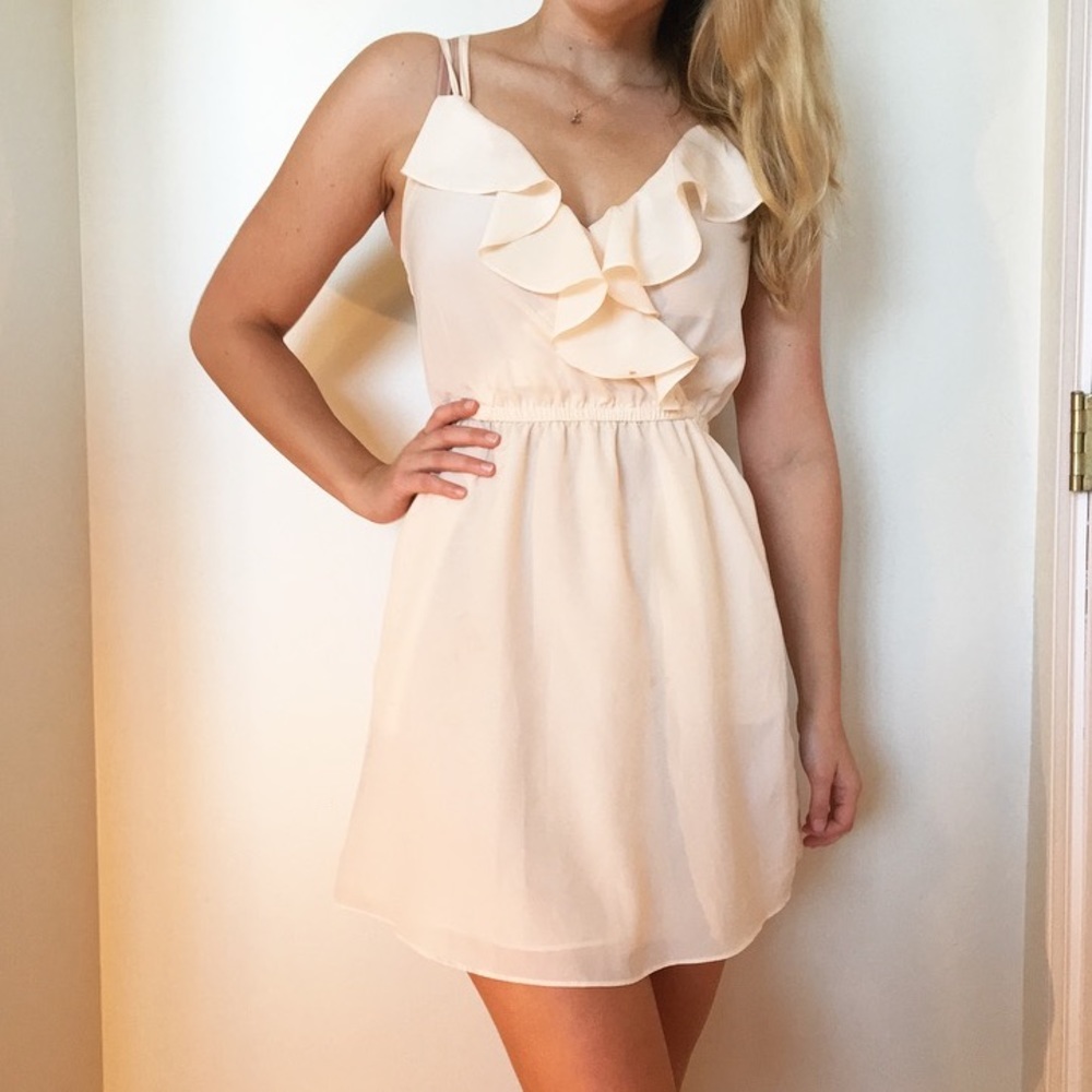 BCBGeneration Pink Ruffle Dress