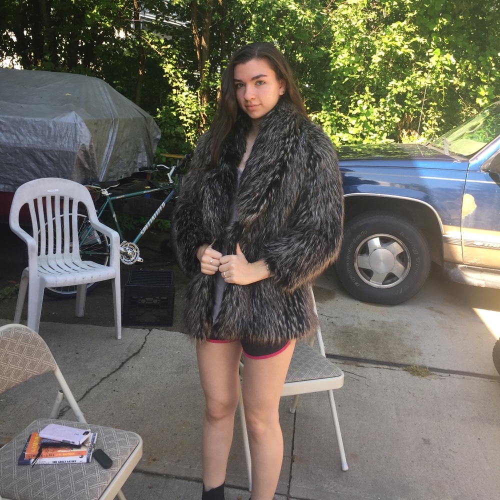 Black Faux Fur Coat