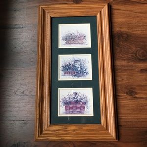 Wooded framed Basket wall art