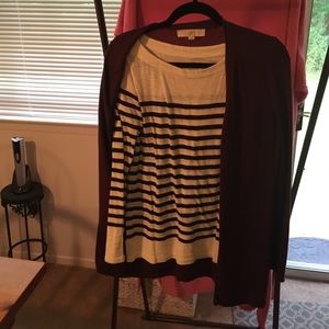 Loft look no sleeve shit and sweater