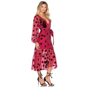 NEW For Love Lemons Heather Scarf Burgundy Dress