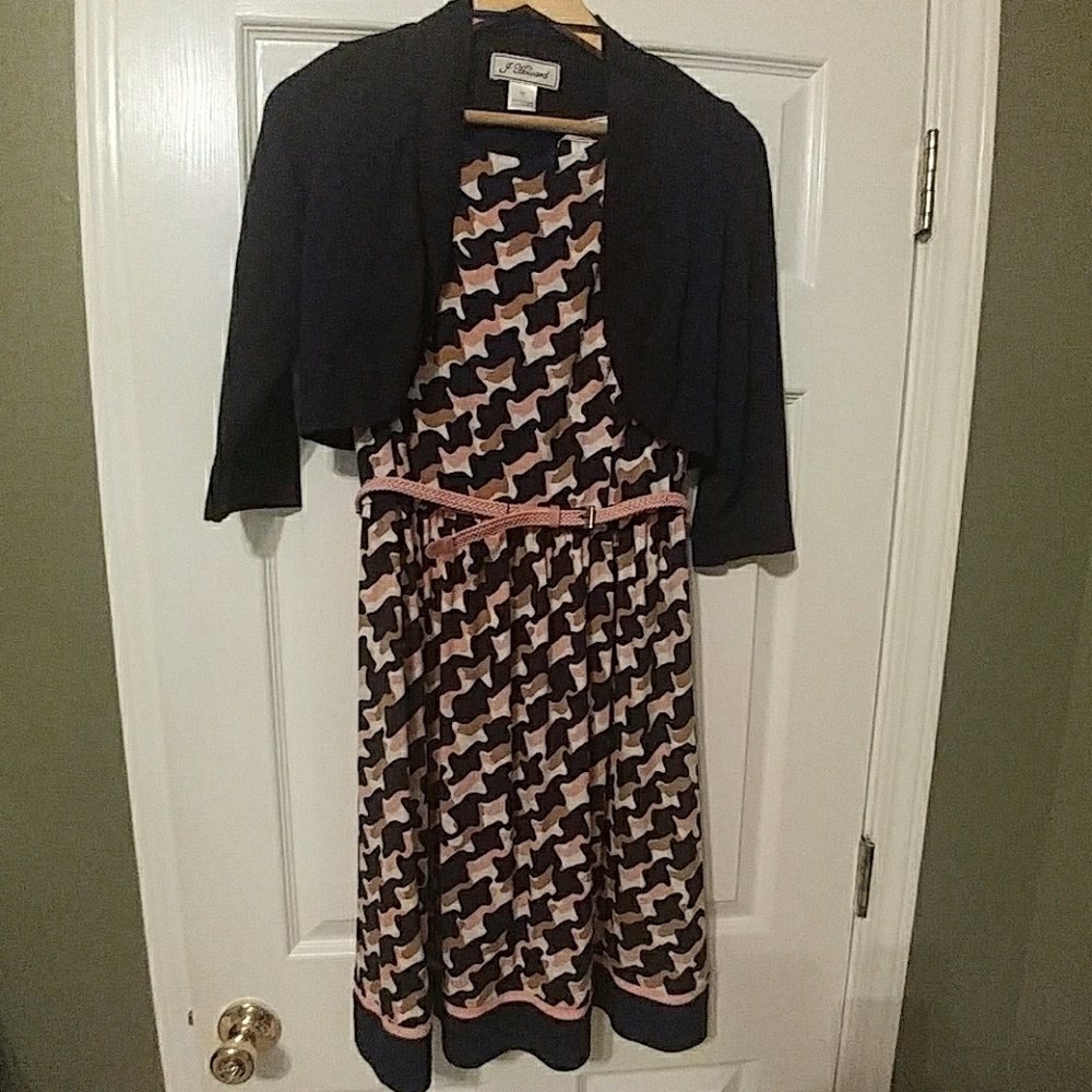 J Howard fit and flare dress with bike to and belt