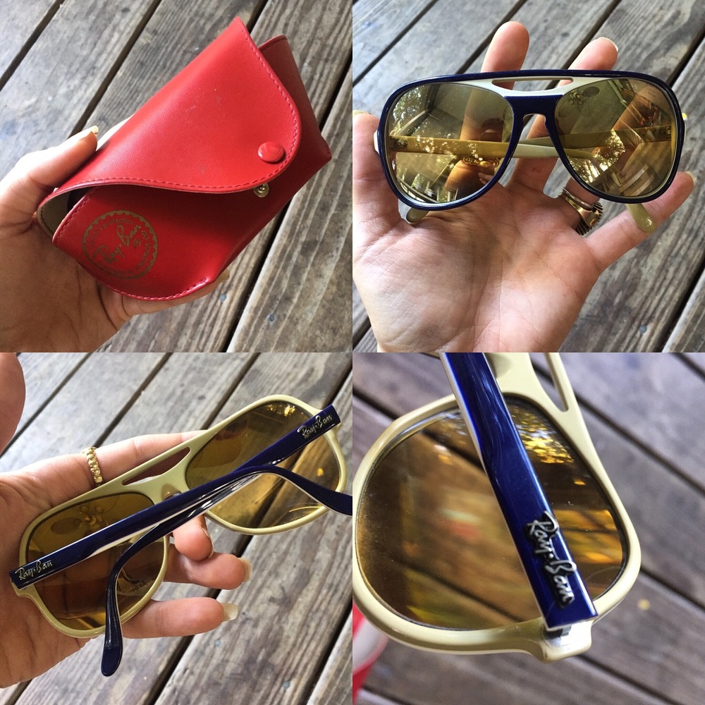Rare vtg rayban B&L powderhorn polarized mirrored