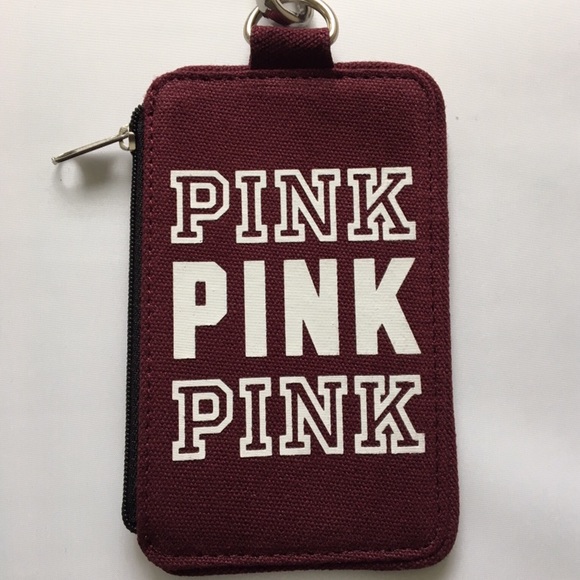 $20🖤Only 2 Left - New Maroon Love Pink ID Lanyard - Picture 2 of 6