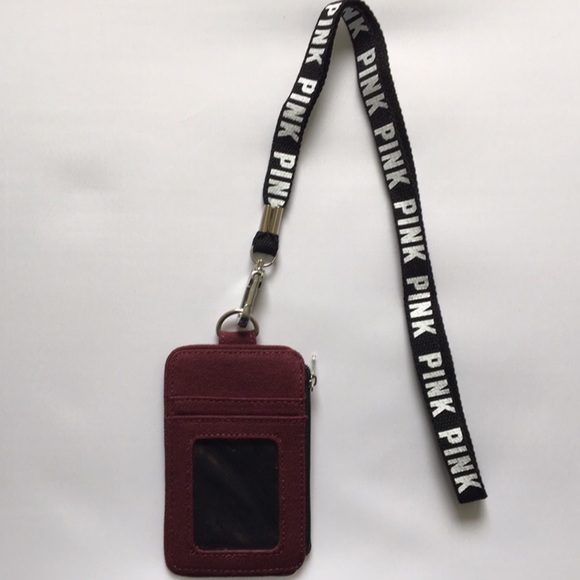 $20🖤Only 2 Left - New Maroon Love Pink ID Lanyard - Picture 4 of 6