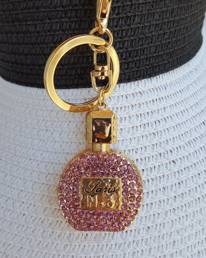 N.5 Perfume Rhinestone Keychain
