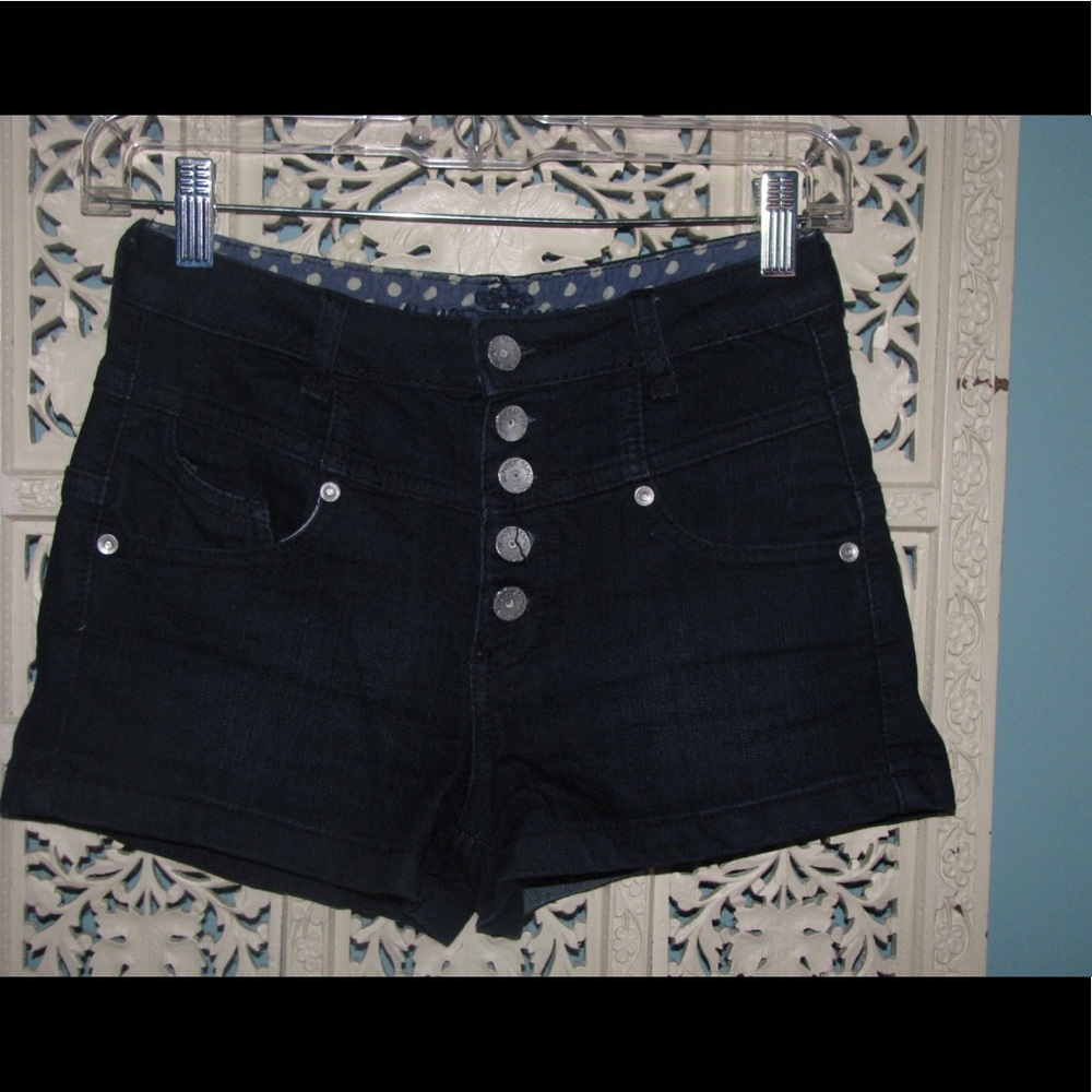 ALMOST FAMOUS high-waisted dark jean shorts