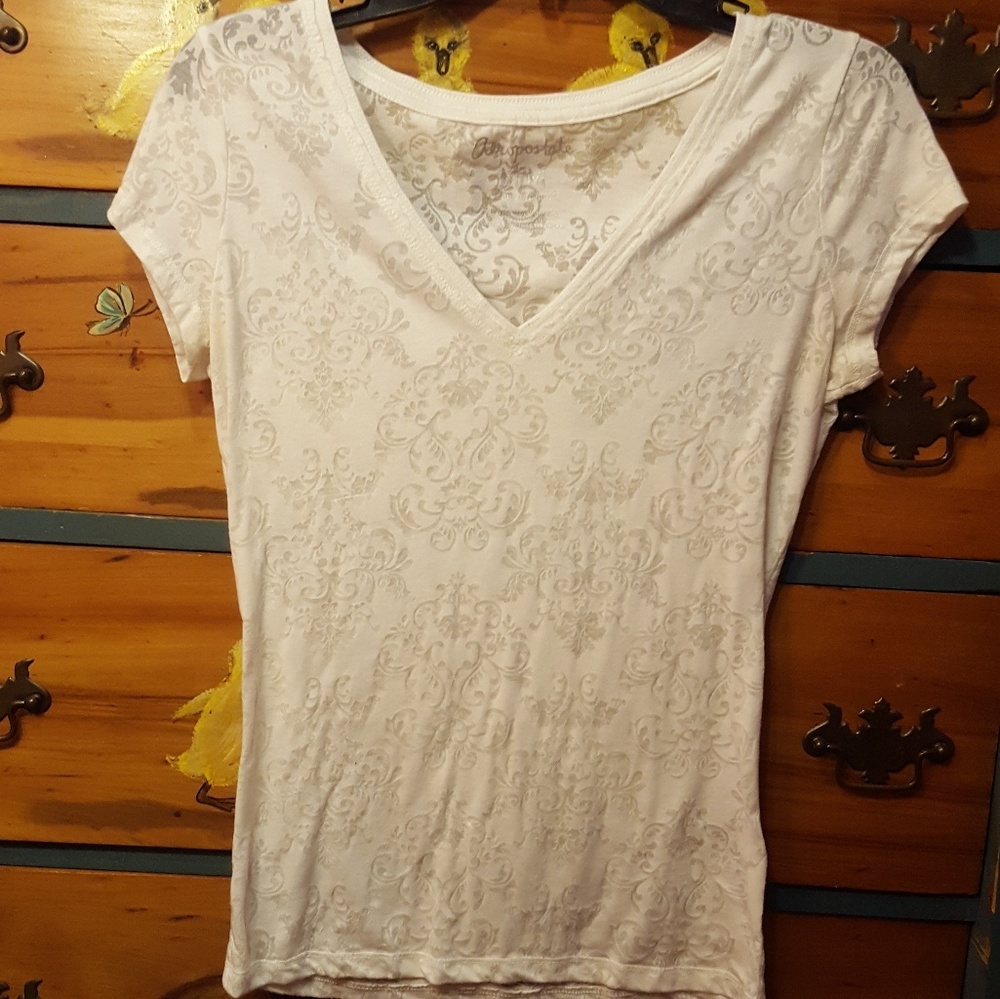 White Paisly Tee