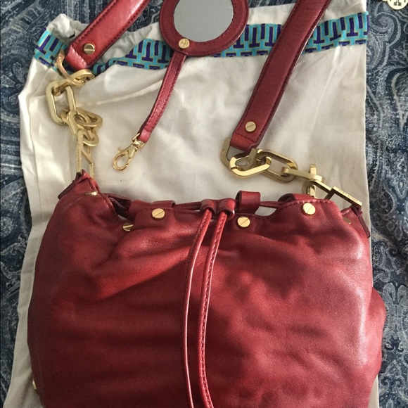 Tory Burch Handbags - Tory Burch small red bucket cross body