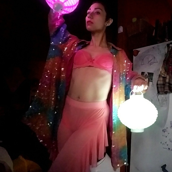 100% Rainbow silk sequin embellished jacket - Picture 1 of 4