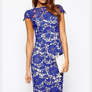 Brand NWT Gorgeous Royal Blue Lace Overlay Dress!