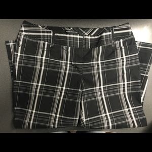 Express Black and White Stripped Capri Pants
