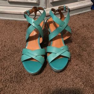 Teal wedge by Franco Sarto