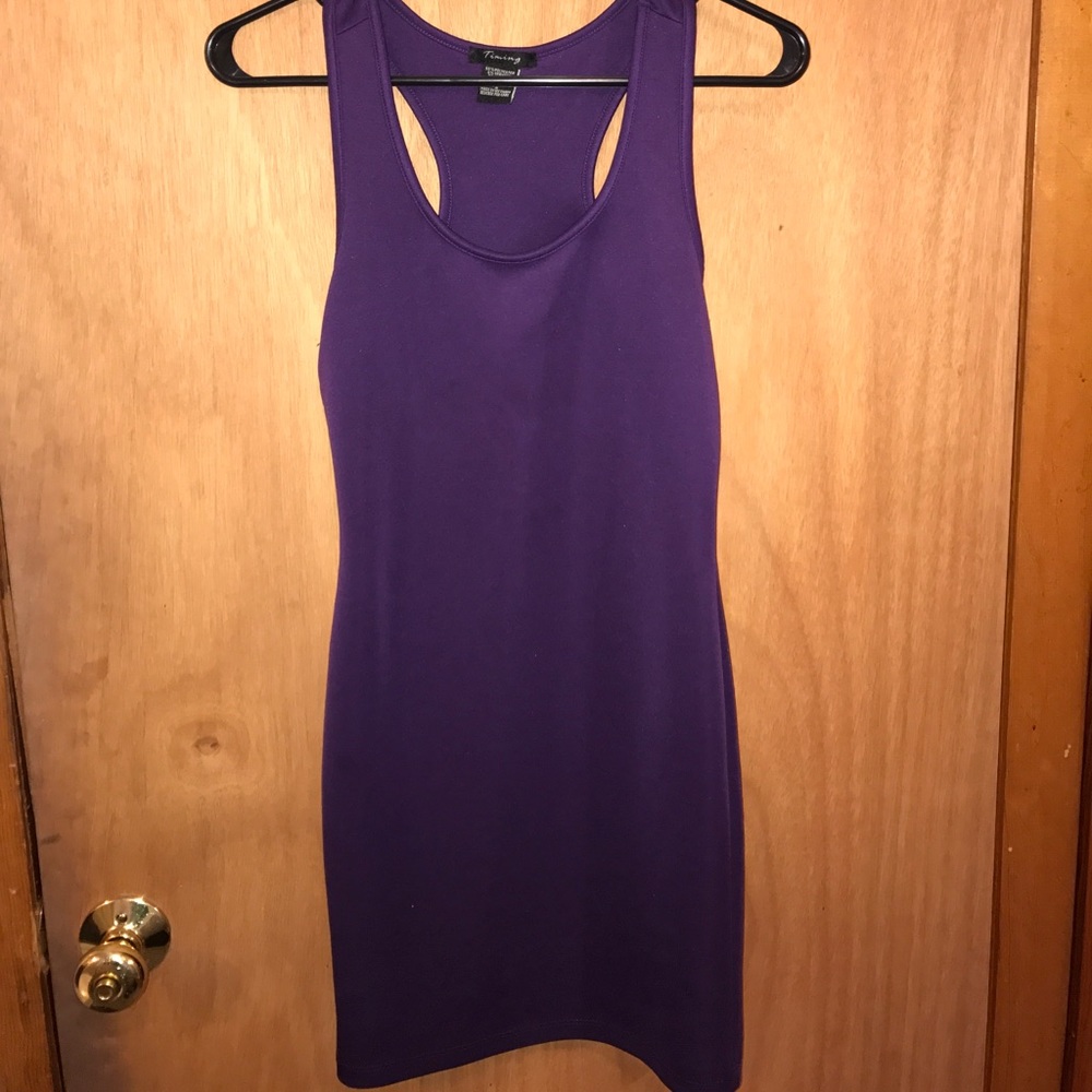 Purple racer back mini dress