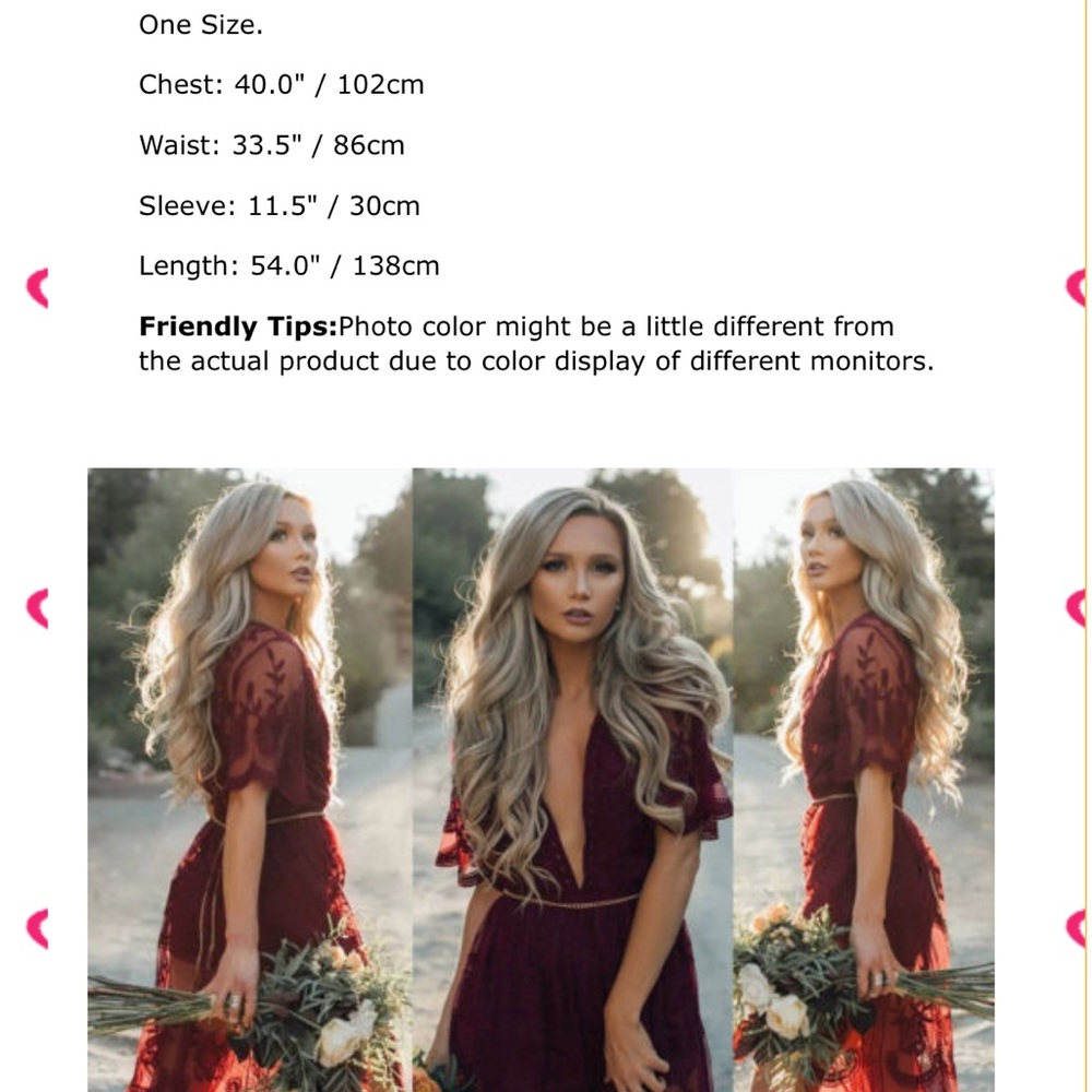 ❤️Beautiful Garnet Lace Maxi Dress - Picture 6 of 8