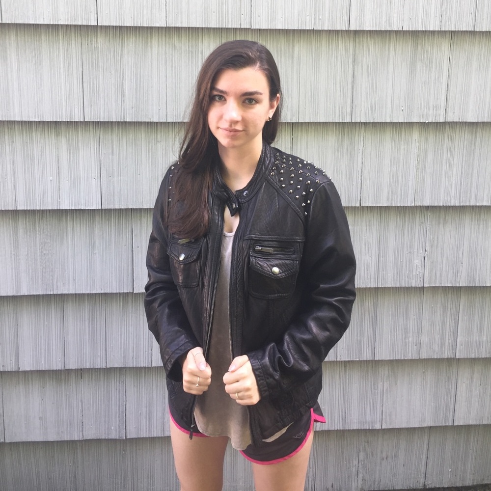 Michael Kors MK Studded Leather Jacket