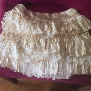 Rare RUGBY Ralph Lauren Cream Mini Skirt