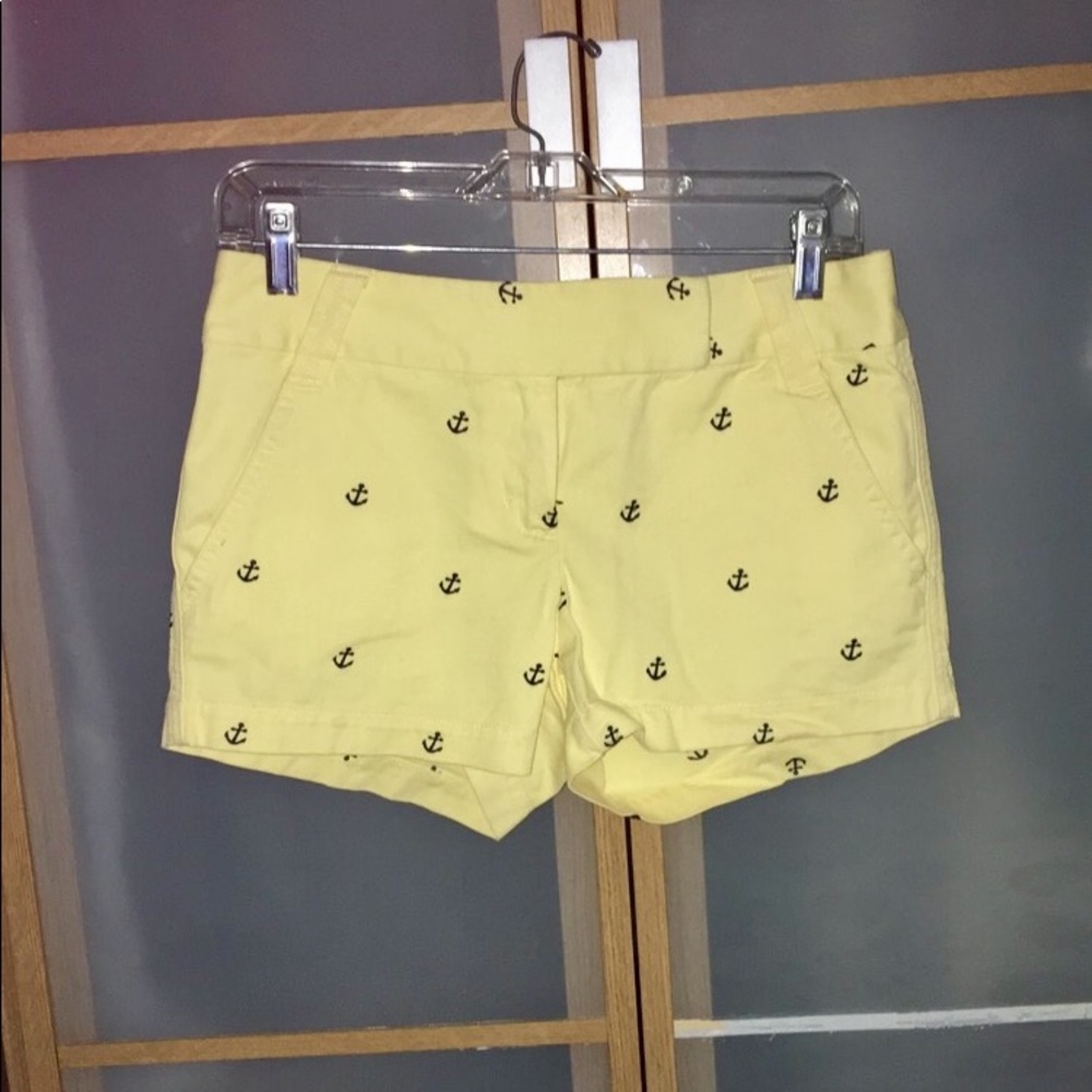 J. Crew Chino Nautical Anchor Yellow Shorts